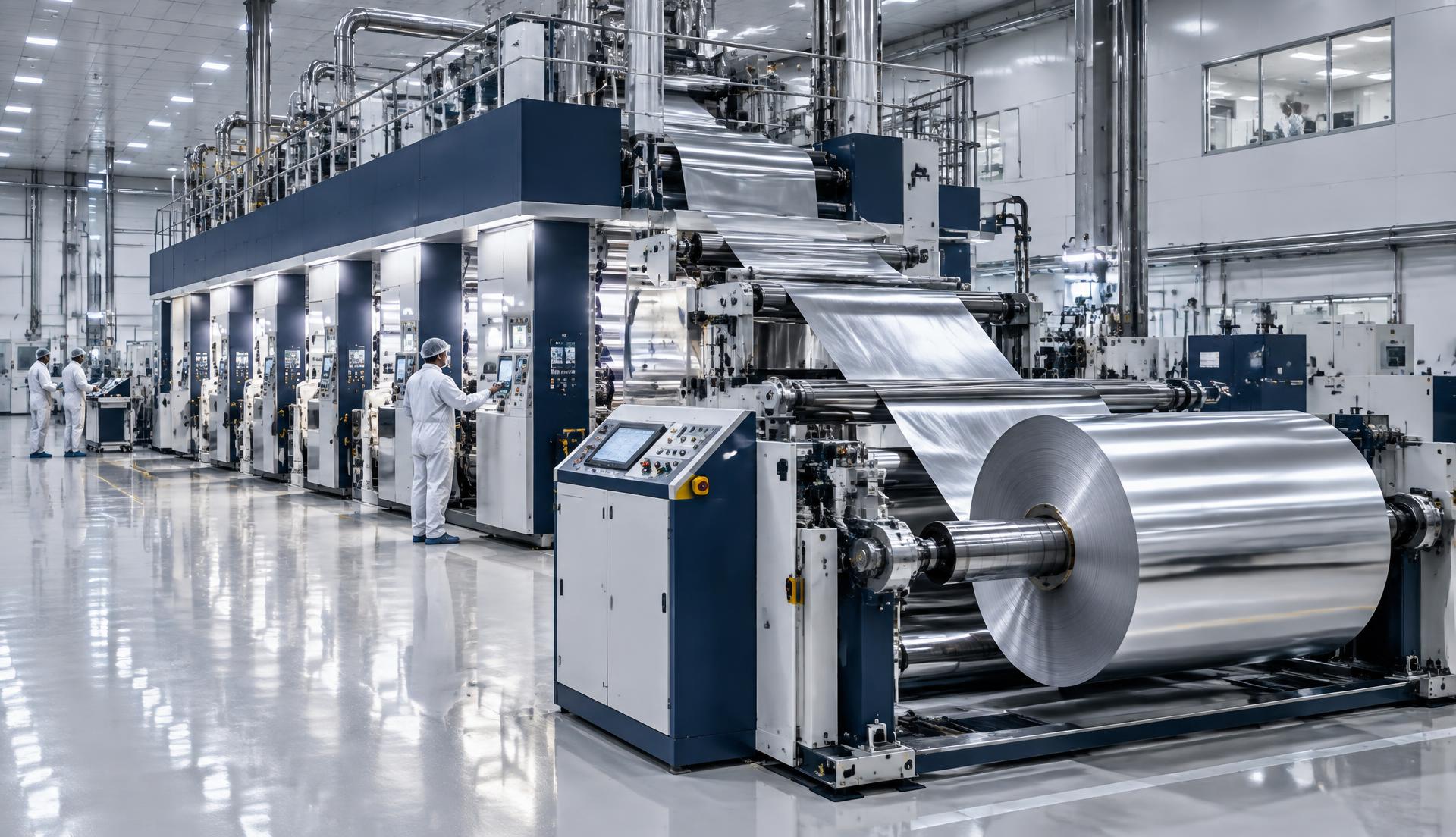Modern aluminium foil printing and converting machinery