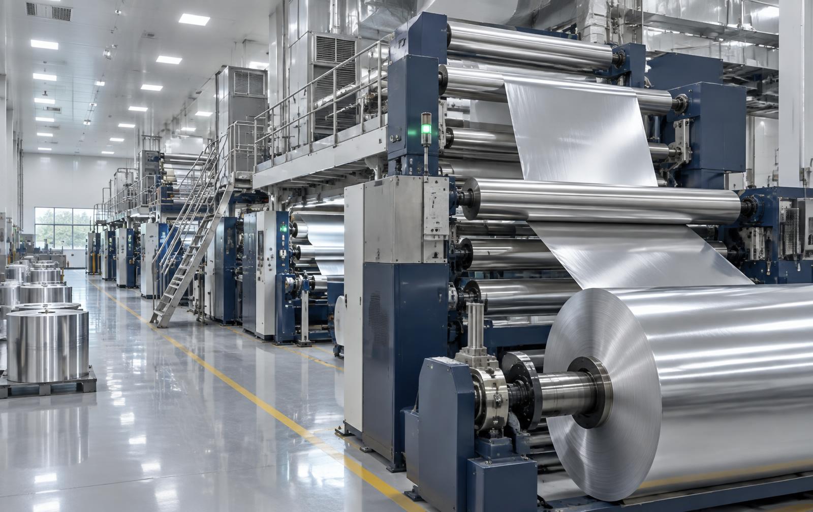 Integrated aluminium foil converting machinery