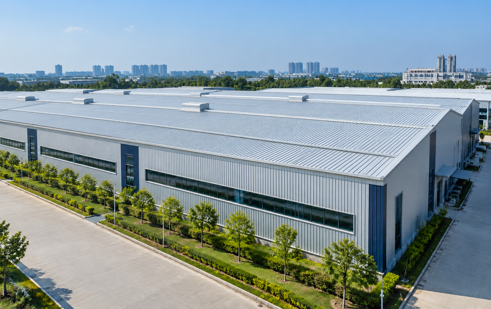 Solar powered modern industrial facility